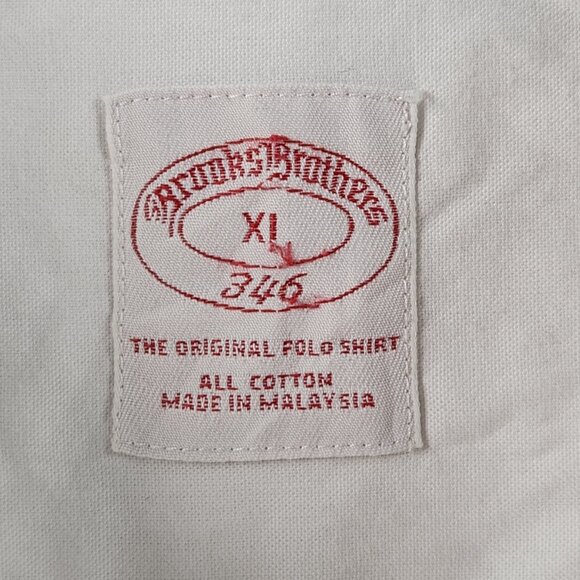 Brooks Brothers Button-Down Cotton XL White Mens Shirt Pocket Business Solid - Picture 10 of 16